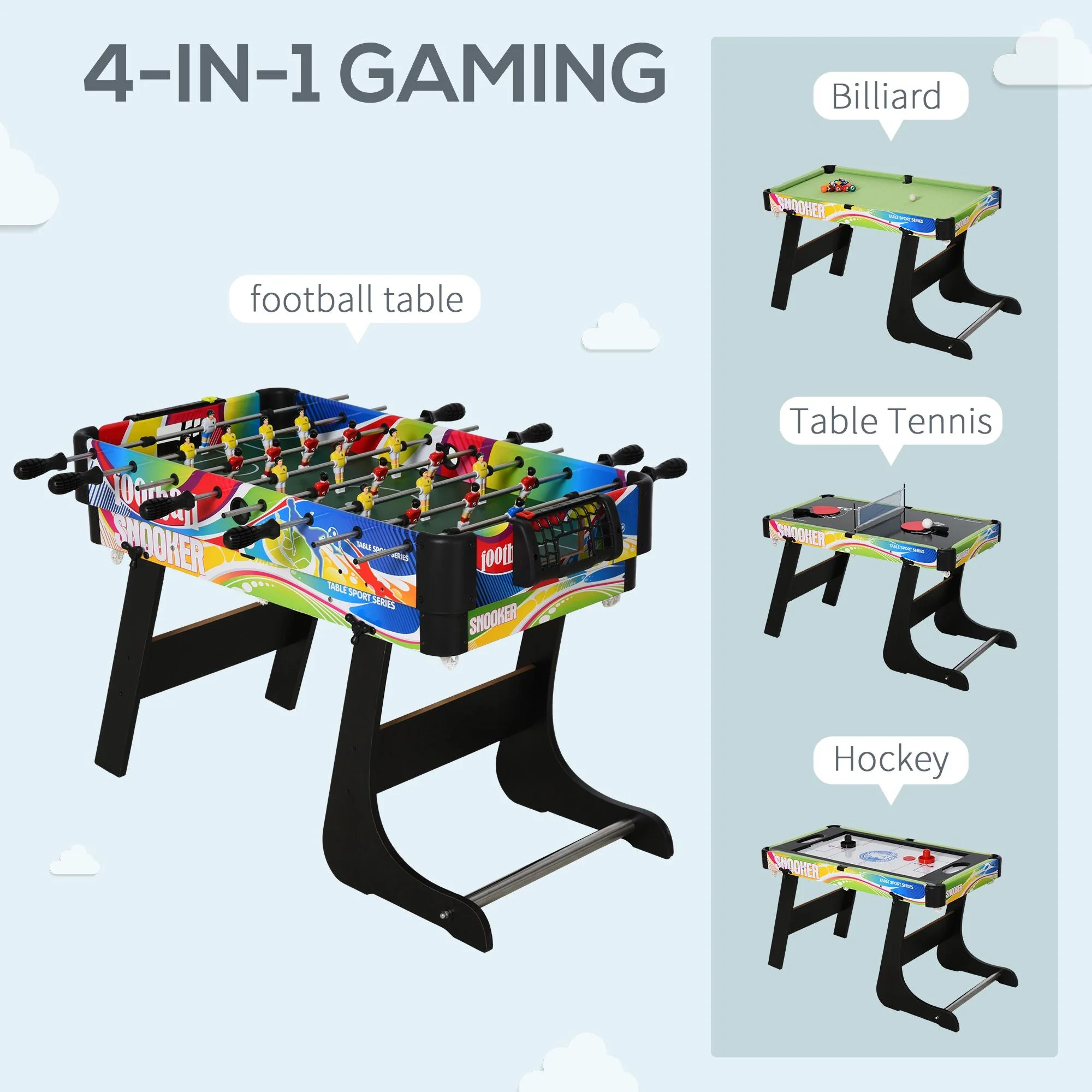 Medium-density fibreboard 4-in-1 Multi Indoor Game Sports Table - Image 4