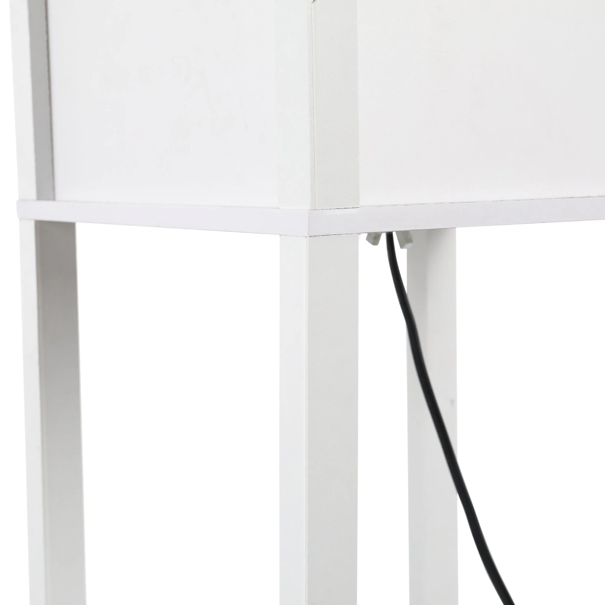 Medium-density fibreboard 4-Tier Floor Lamp White - Image 7