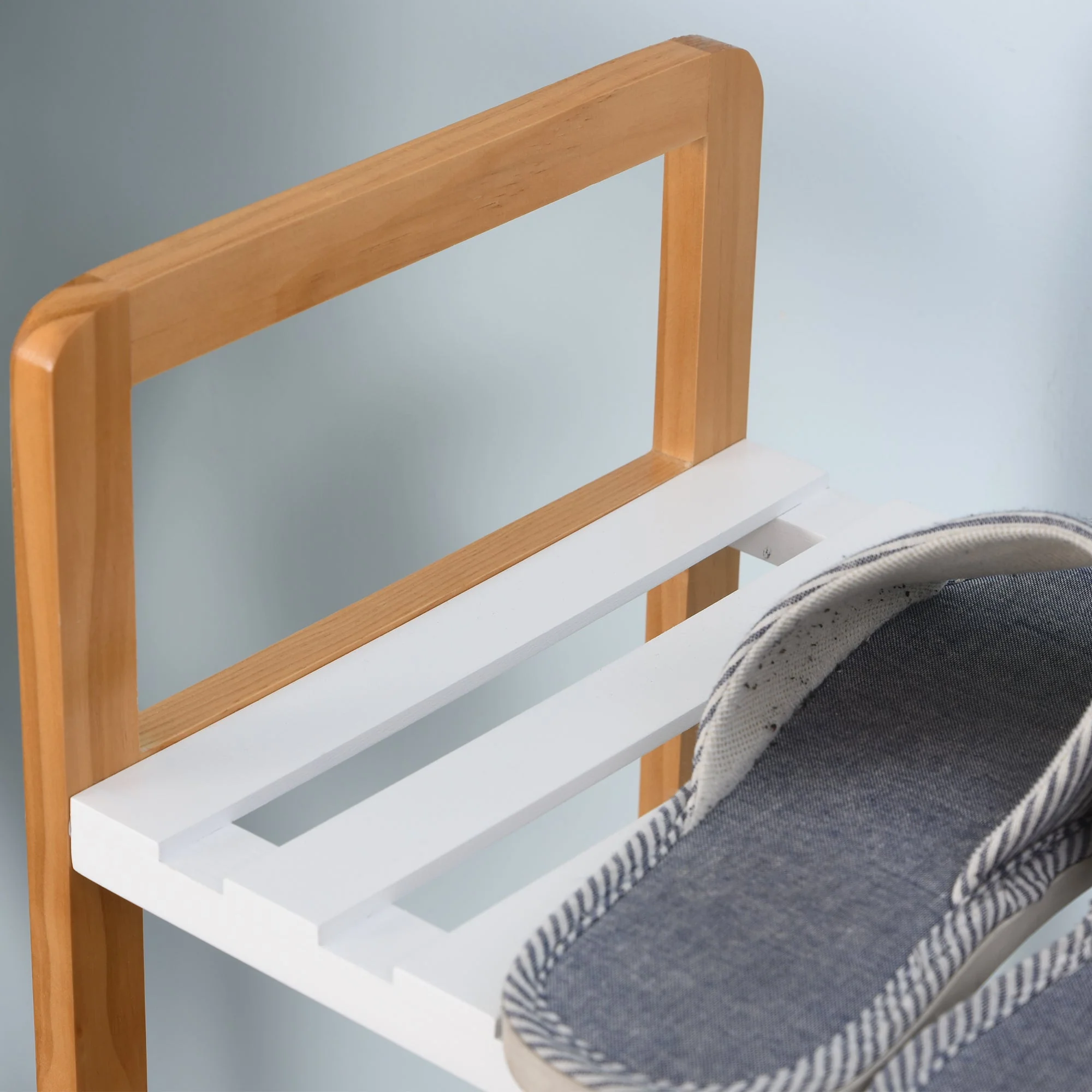 Medium-density fibreboard 4-Tier Slatted Shoe Rack White/Oak - Image 5