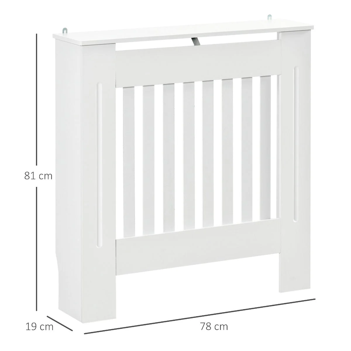 Medium-density fibreboard Radiator Cover 78Lx19Wx81H cm -White - Image 3