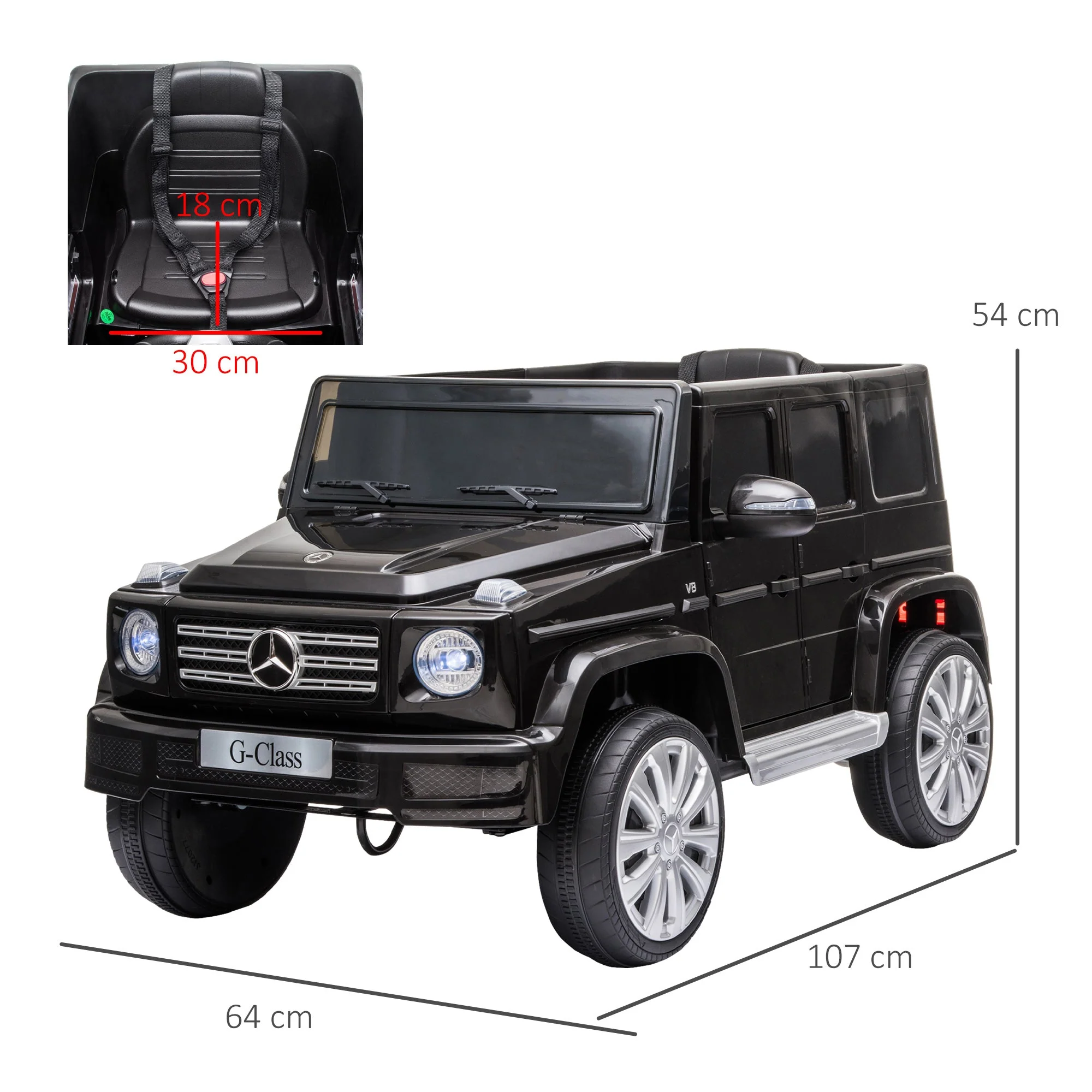 Mercedes Benz G500 12V Kids Electric Ride On Car Toy w/ Remote Control - Image 3