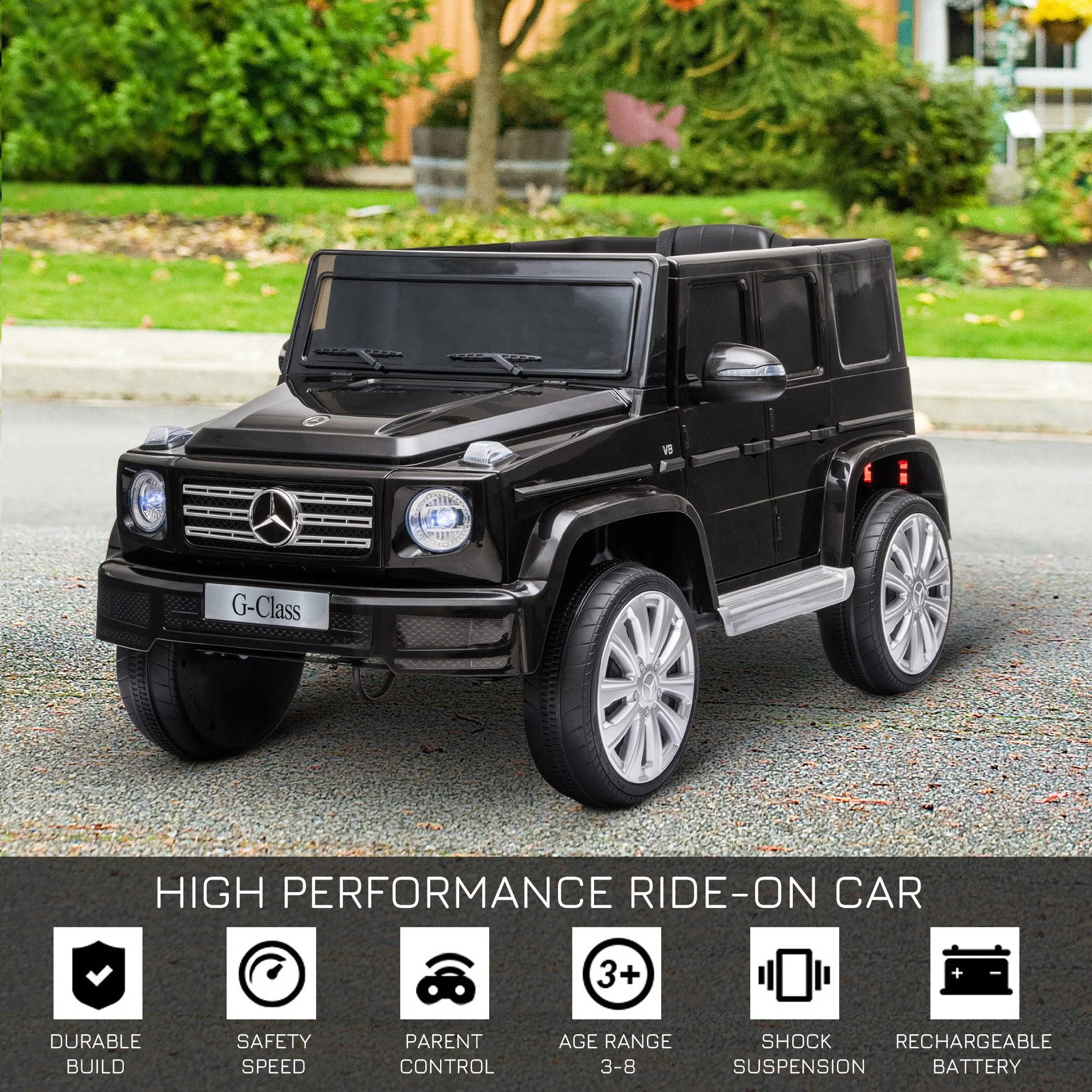 Mercedes Benz G500 12V Kids Electric Ride On Car Toy w/ Remote Control - Image 4