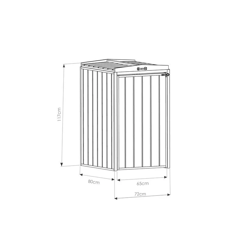 Mercia 2' 3" x 2' 7" Flat Bin Store - Premium Pressure Treated Slatted - Image 6