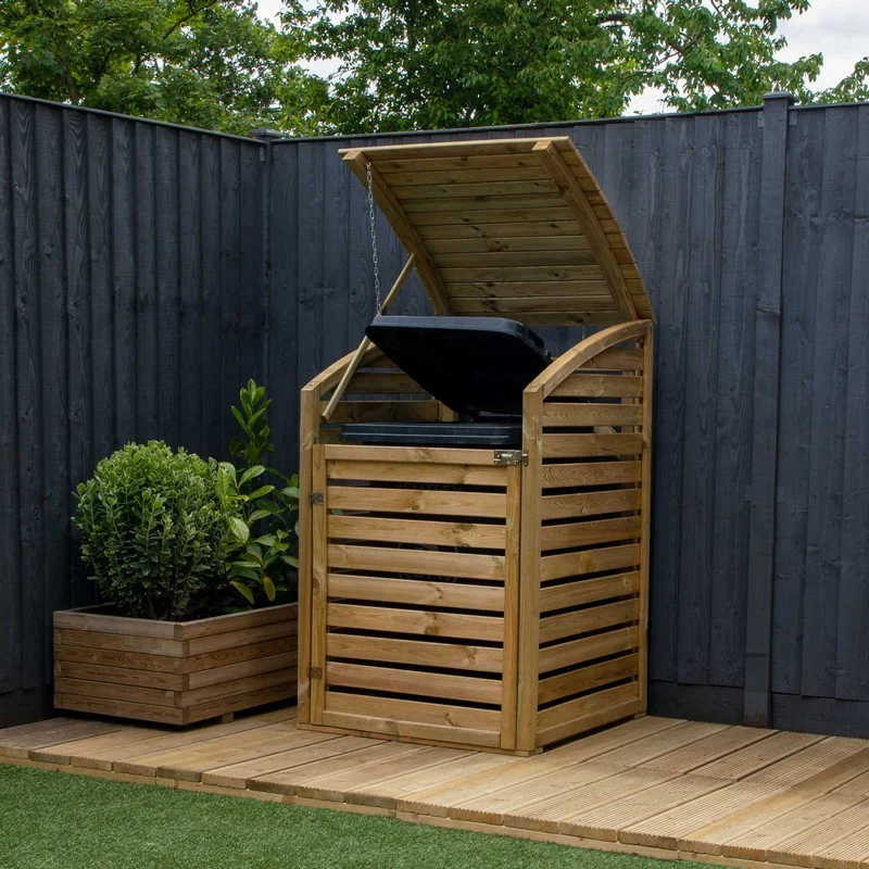 Mercia 2' 7" x 2' 7" Curved Bin Store - Premium Pressure Treated Slatted - Image 2