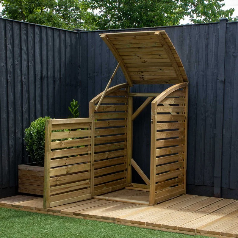 Mercia 2' 7" x 2' 7" Curved Bin Store - Premium Pressure Treated Slatted - Image 4