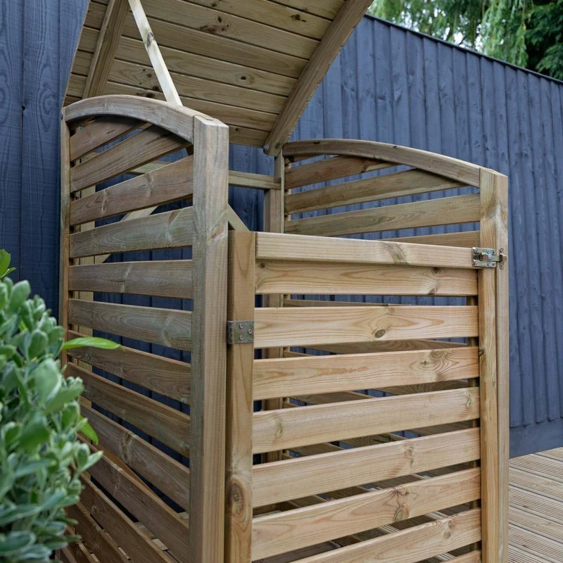 Mercia 2' 7" x 2' 7" Curved Bin Store - Premium Pressure Treated Slatted - Image 8