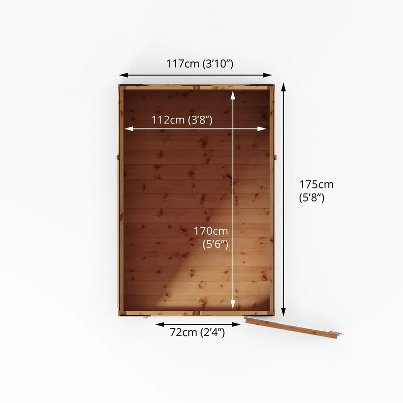 Mercia 3' 10" x 5' 8" Apex Shed - Premium Dip Treated Shiplap - Image 9