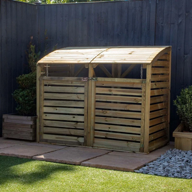 Mercia 5' 2" x 2' 7" Curved Bin Store - Premium Pressure Treated Slatted - Image 2