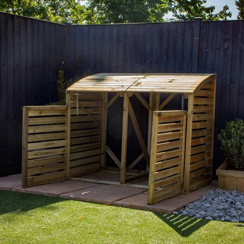 Mercia 5' 2" x 2' 7" Curved Bin Store - Premium Pressure Treated Slatted - Image 3