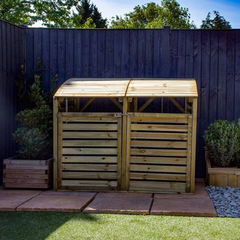 Mercia 5' 2" x 2' 7" Curved Bin Store - Premium Pressure Treated Slatted - Image 6