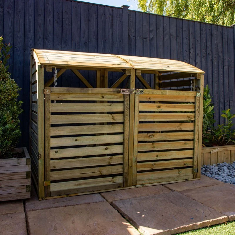 Mercia 5' 2" x 2' 7" Curved Bin Store - Premium Pressure Treated Slatted - Image 8