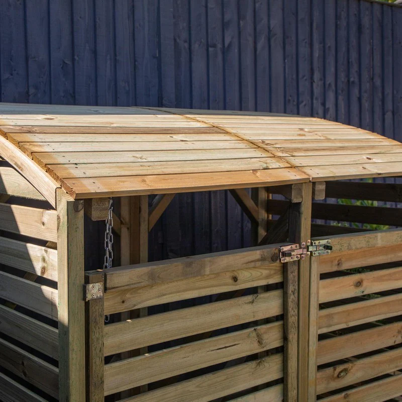 Mercia 5' 2" x 2' 7" Curved Bin Store - Premium Pressure Treated Slatted - Image 9