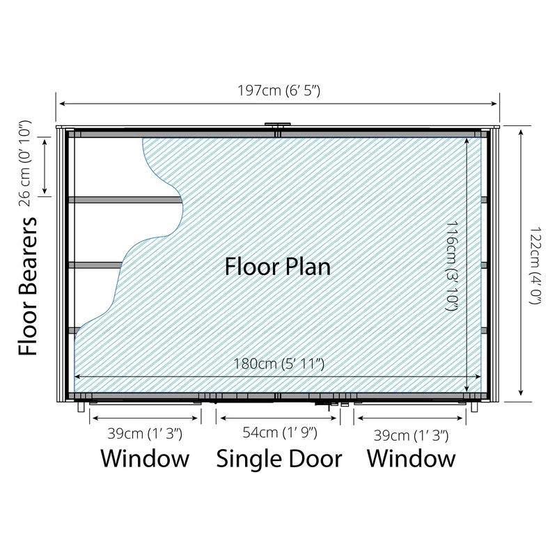 Mercia 6' 5" x 4' Apex Shed - Premium Dip Treated Shiplap - Image 8