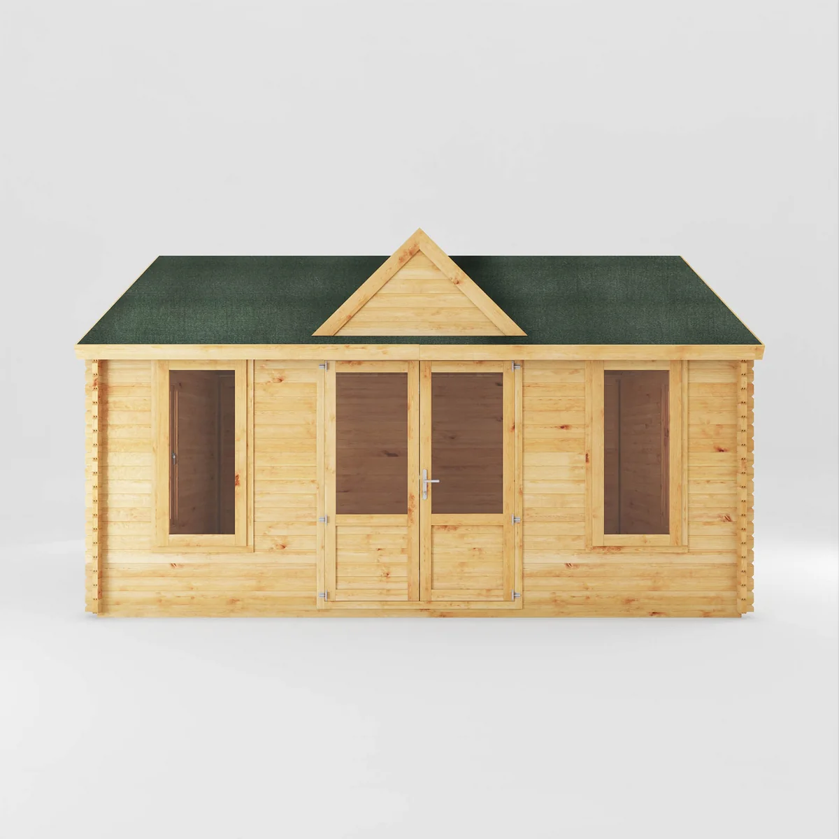 Mercia Clock Tower 13' 7" x 17' 6" Apex Log Cabin - Premium 44mm Cladding Loglap - Image 3