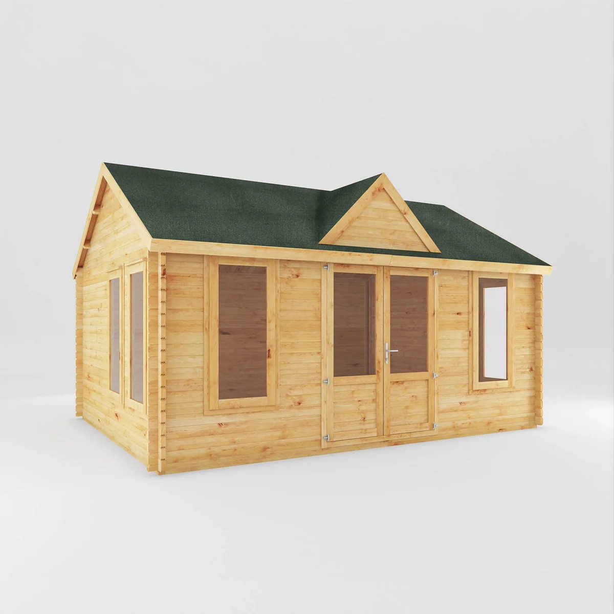 Mercia Clock Tower 13' 7" x 17' 6" Apex Log Cabin - Premium 44mm Cladding Loglap - Image 7
