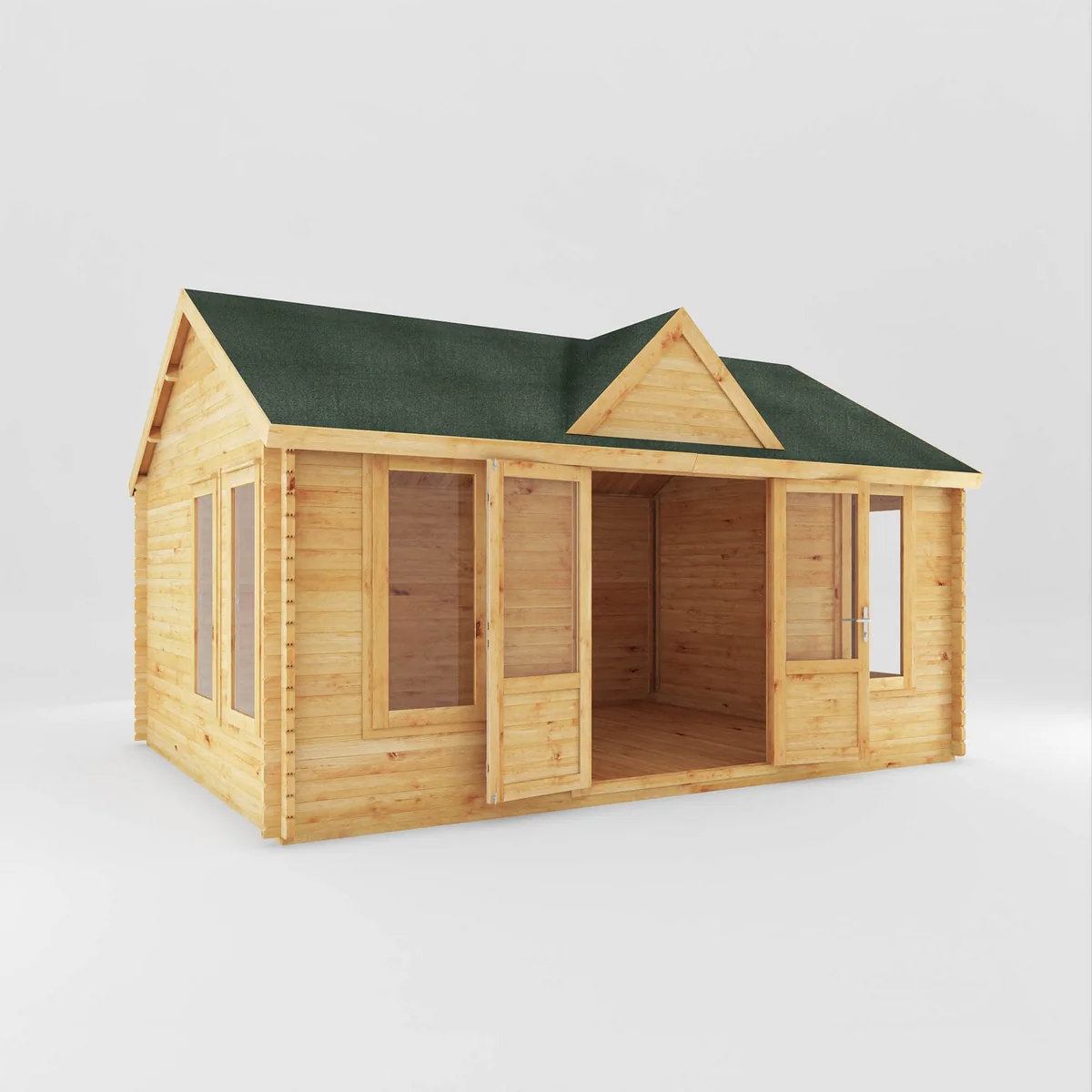 Mercia Clock Tower 13' 7" x 17' 6" Apex Log Cabin - Premium 44mm Cladding Loglap - Image 8