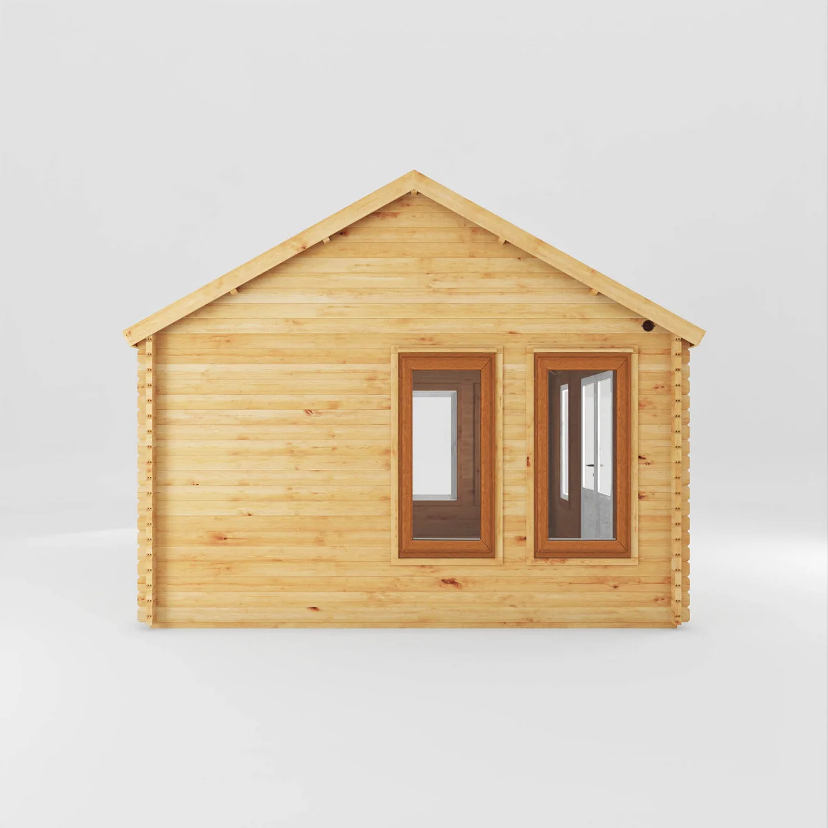 Mercia Clock Tower 13' 7" x 17' 6" Apex Log Cabin - Premium 44mm Cladding Loglap - Brown UPVC - Image 4