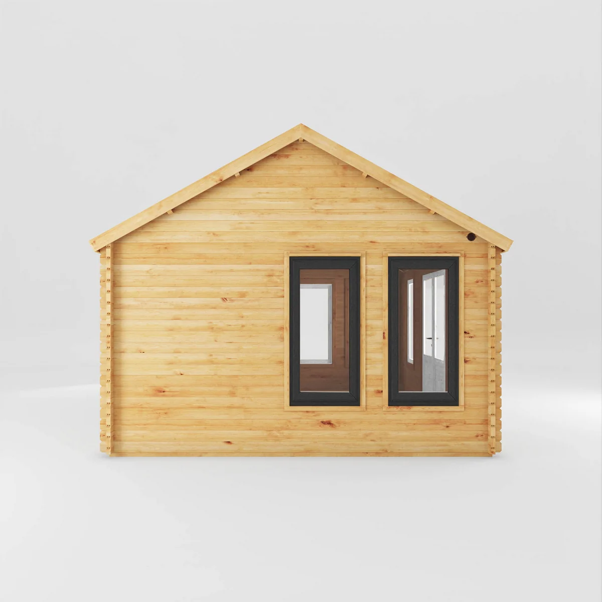Mercia Clock Tower 13' 7" x 17' 6" Apex Log Cabin - Premium 44mm Cladding Loglap - Grey UPVC - Image 4