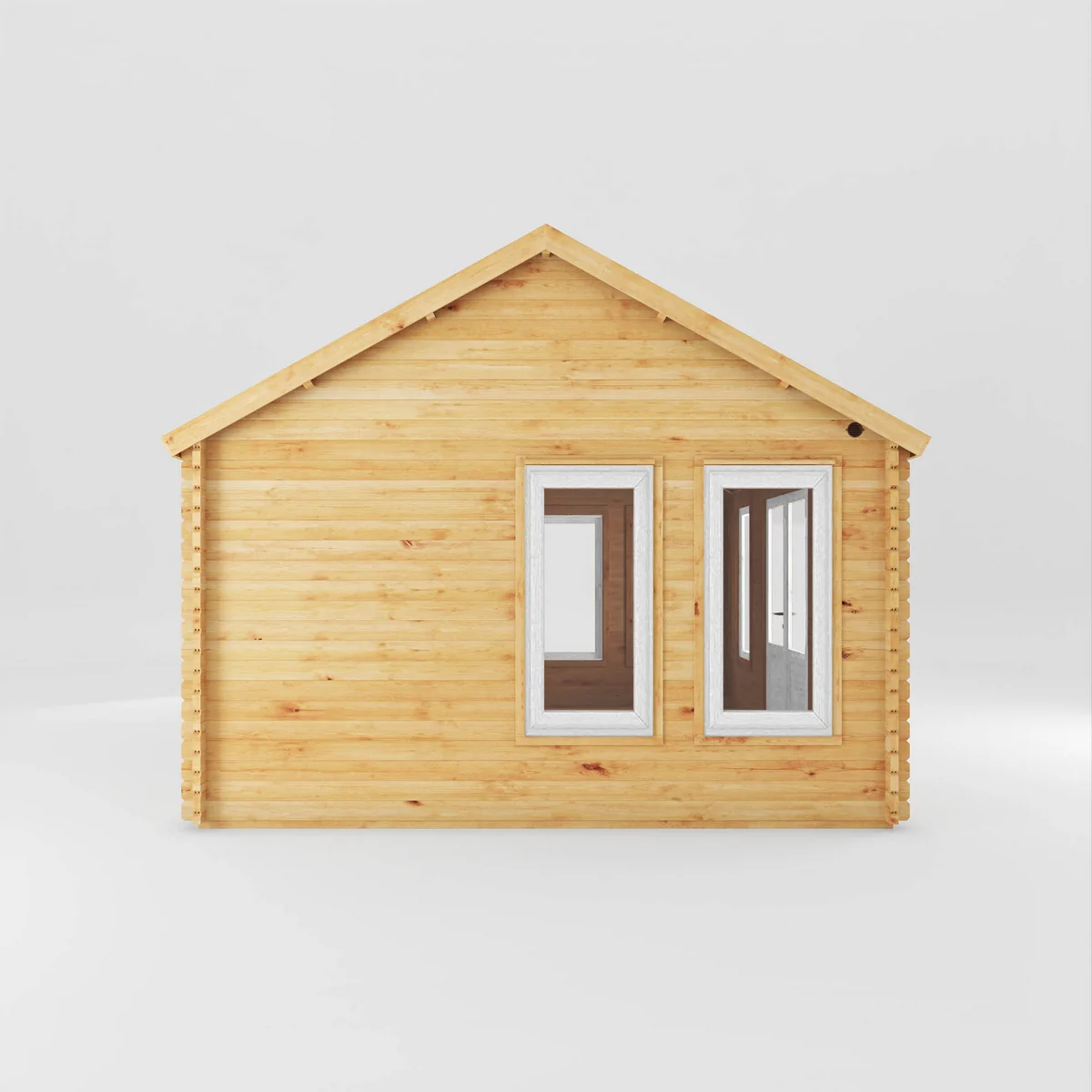 Mercia Clock Tower 13' 7" x 17' 6" Apex Log Cabin - Premium 44mm Cladding Loglap - White UPVC - Image 4