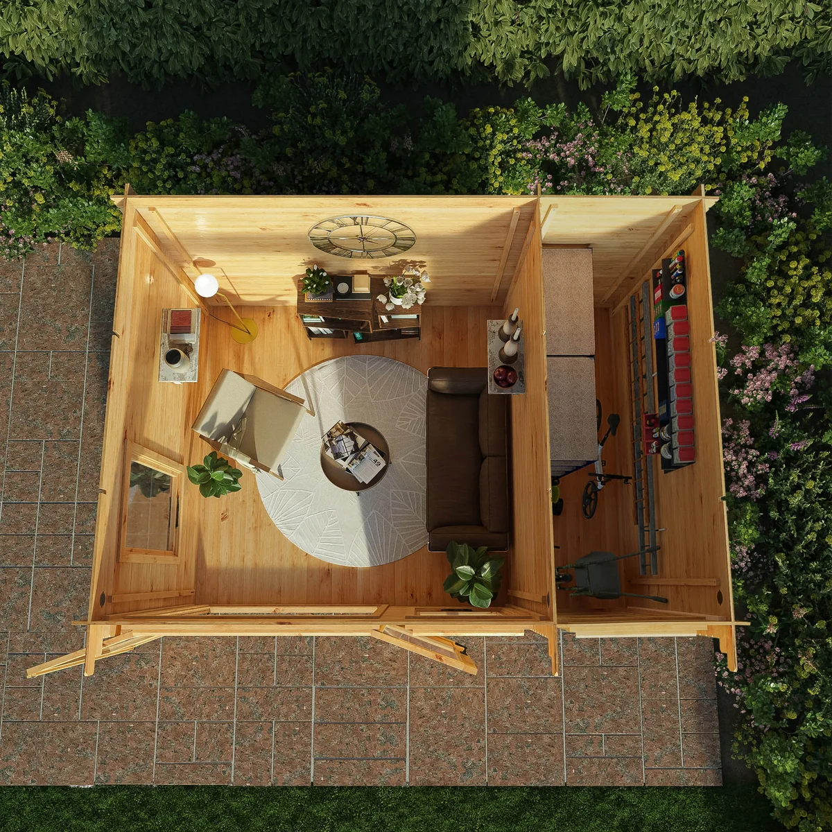 Mercia Contemporary 10' 11" x 13' 6" Pent Log Cabin - Premium 19mm Cladding Loglap - Image 3