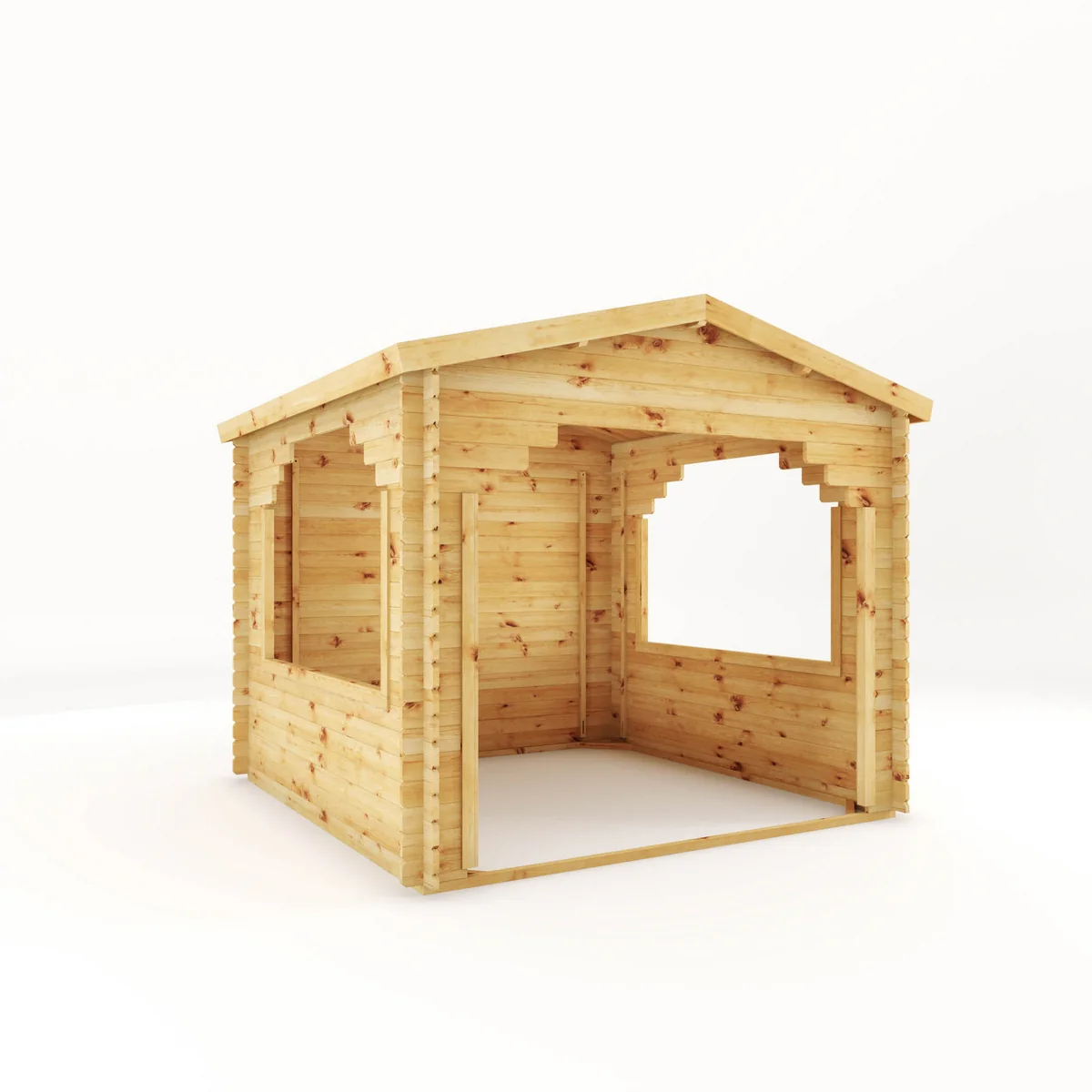 Mercia Contemporary 9' 11" x 10' 3" Apex Log Cabin Gazebo - Premium 28mm Cladding Loglap - Image 9