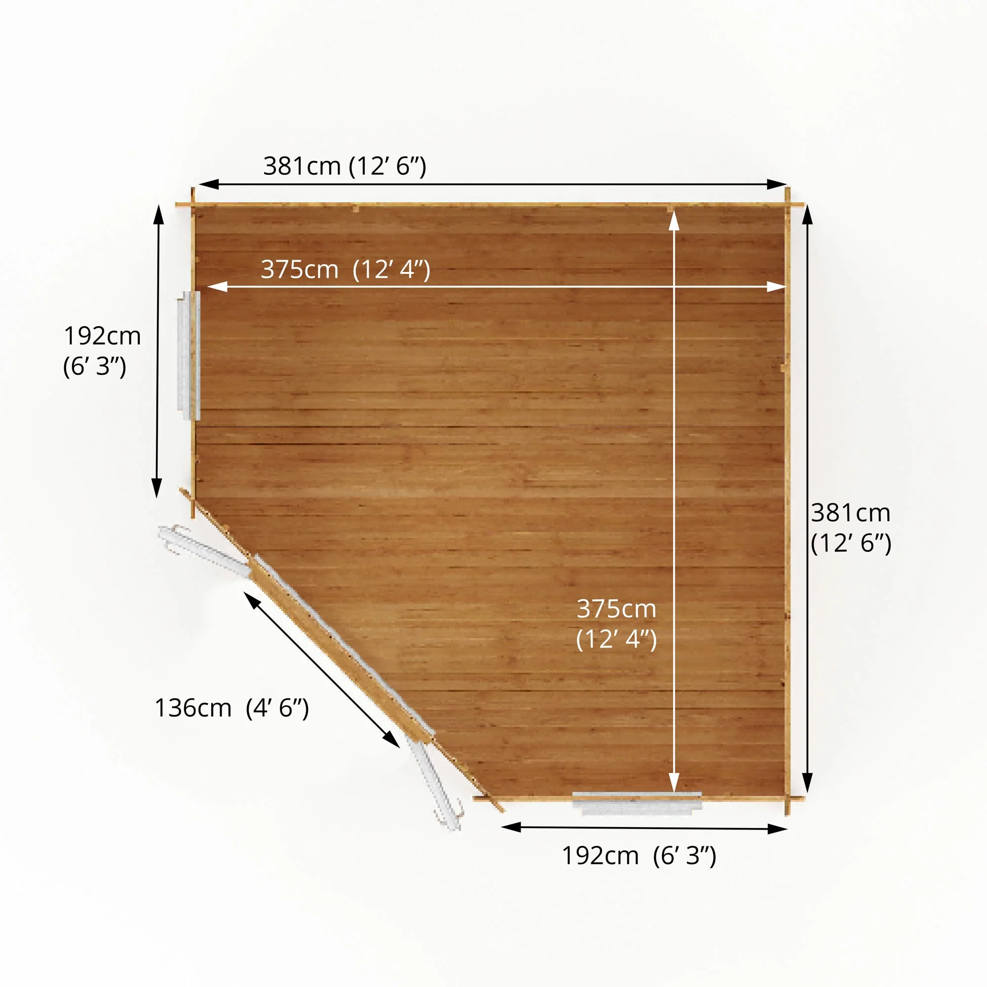 Mercia Corner 13' 7" x 13' 5" Hip Log Cabin - Premium 44mm Cladding Loglap - White UPVC - Image 11