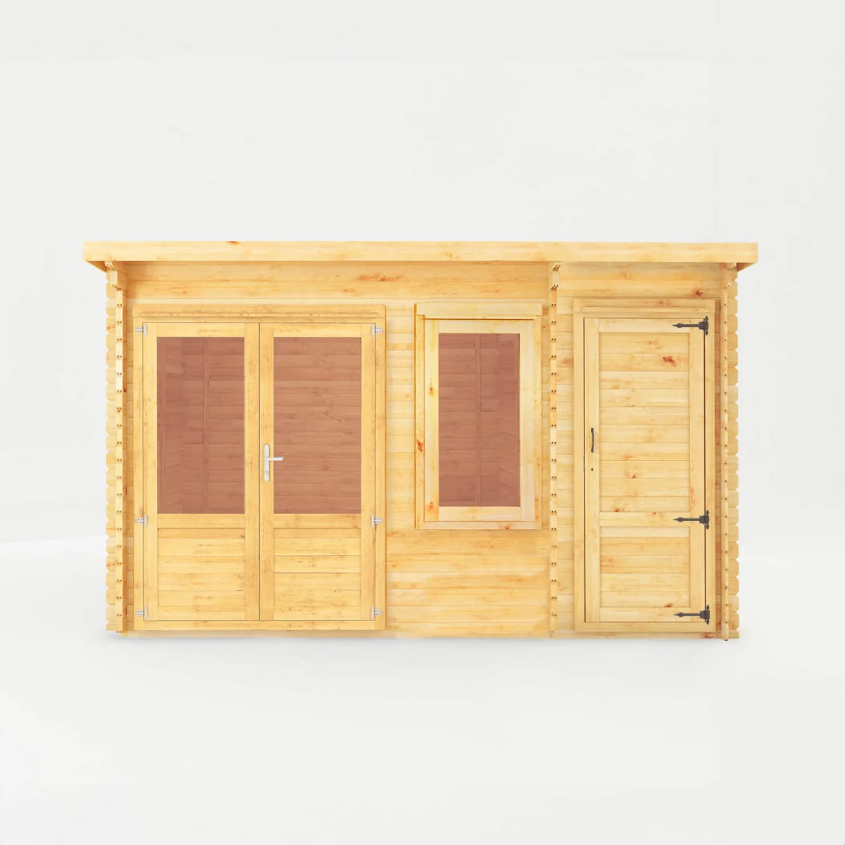Mercia Elite 10' 11" x 13' 6" Pent Log Cabin - Premium 28mm Cladding Loglap - Image 4