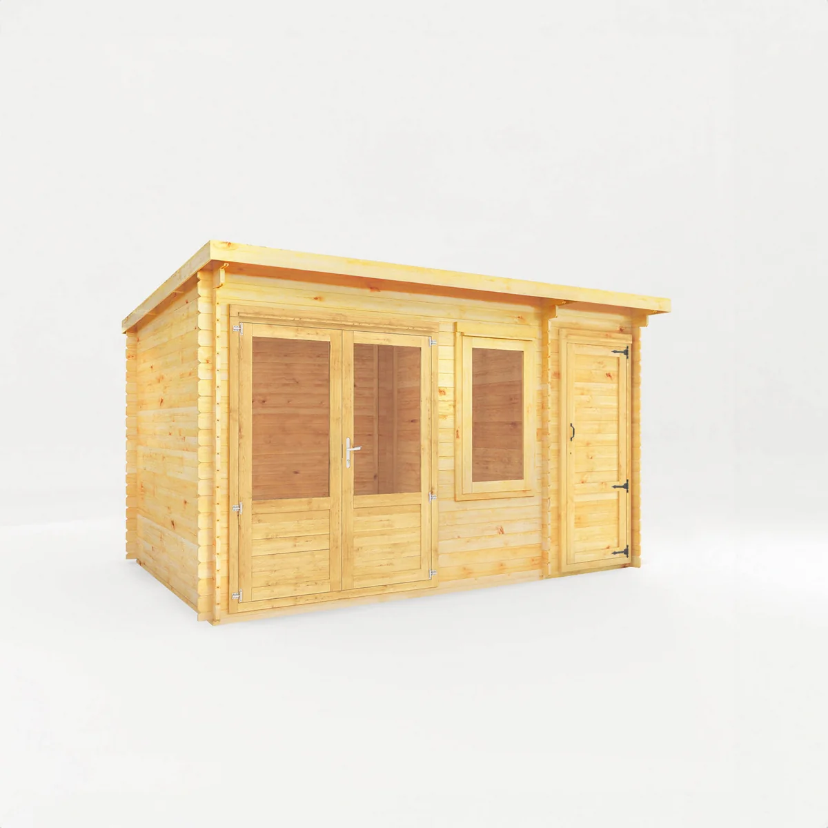 Mercia Elite 10' 11" x 13' 6" Pent Log Cabin - Premium 28mm Cladding Loglap - Image 6