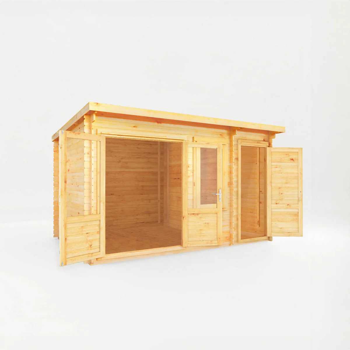 Mercia Elite 10' 11" x 13' 6" Pent Log Cabin - Premium 28mm Cladding Loglap - Image 7