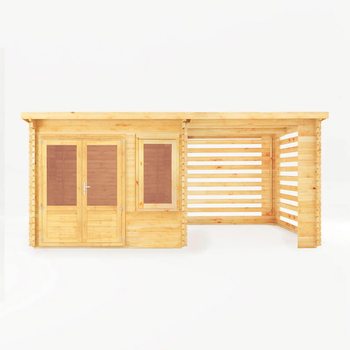 Mercia Elite 10' 11" x 19' 4" Pent Log Cabin Slatted - Premium 28mm Cladding Loglap - Image 5