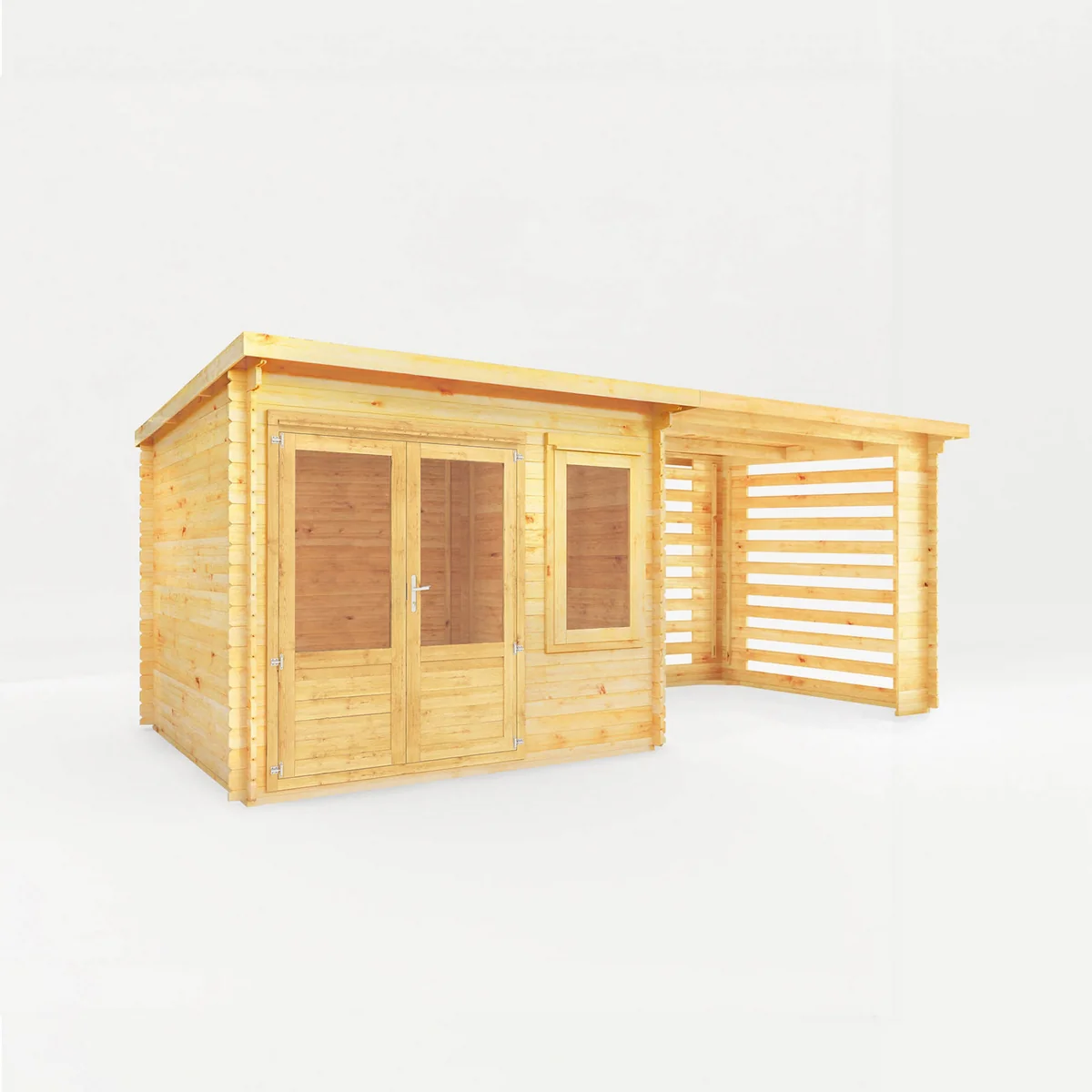 Mercia Elite 10' 11" x 19' 4" Pent Log Cabin Slatted - Premium 28mm Cladding Loglap - Image 6