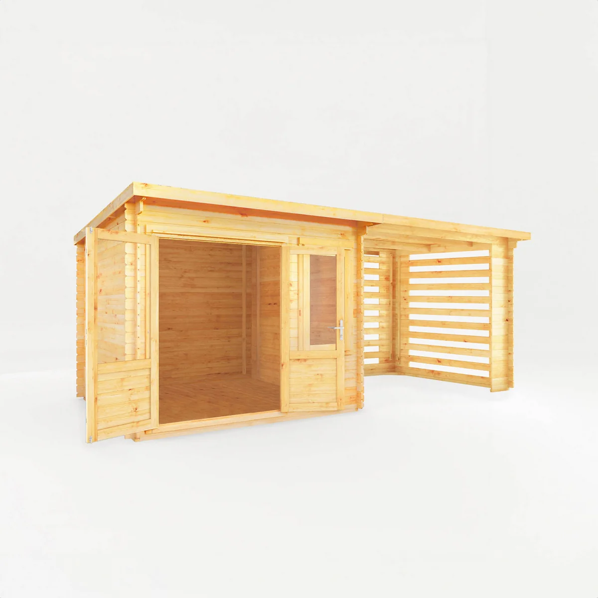 Mercia Elite 10' 11" x 19' 4" Pent Log Cabin Slatted - Premium 28mm Cladding Loglap - Image 7