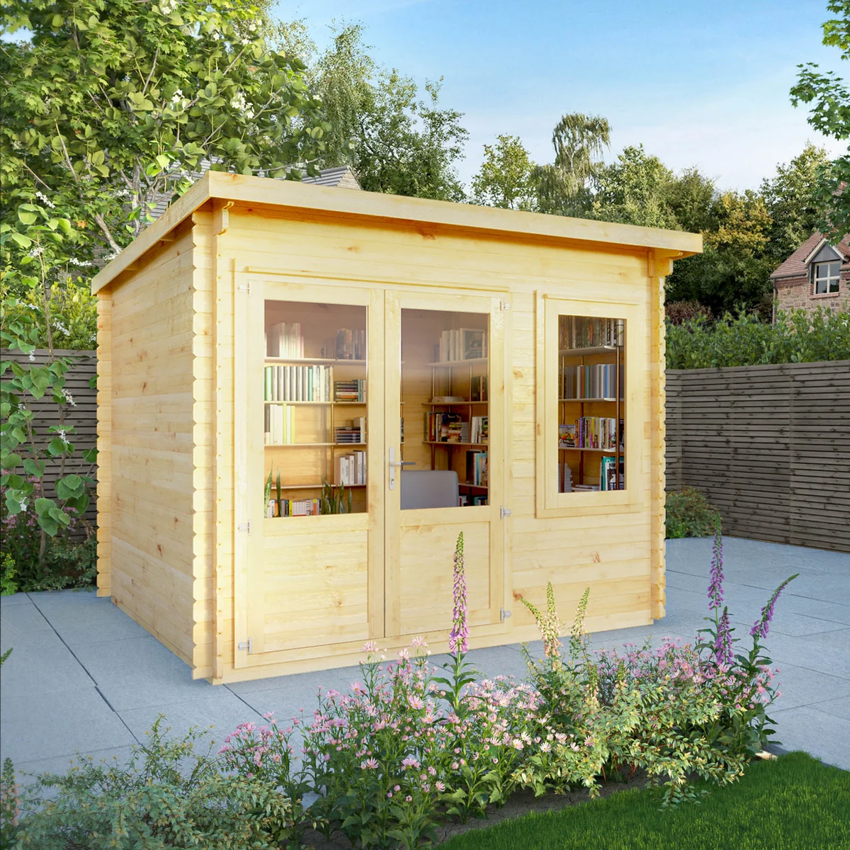 Mercia Elite 10' 11" x 9' 11" Pent Log Cabin - Premium 28mm Cladding Loglap - Image 10