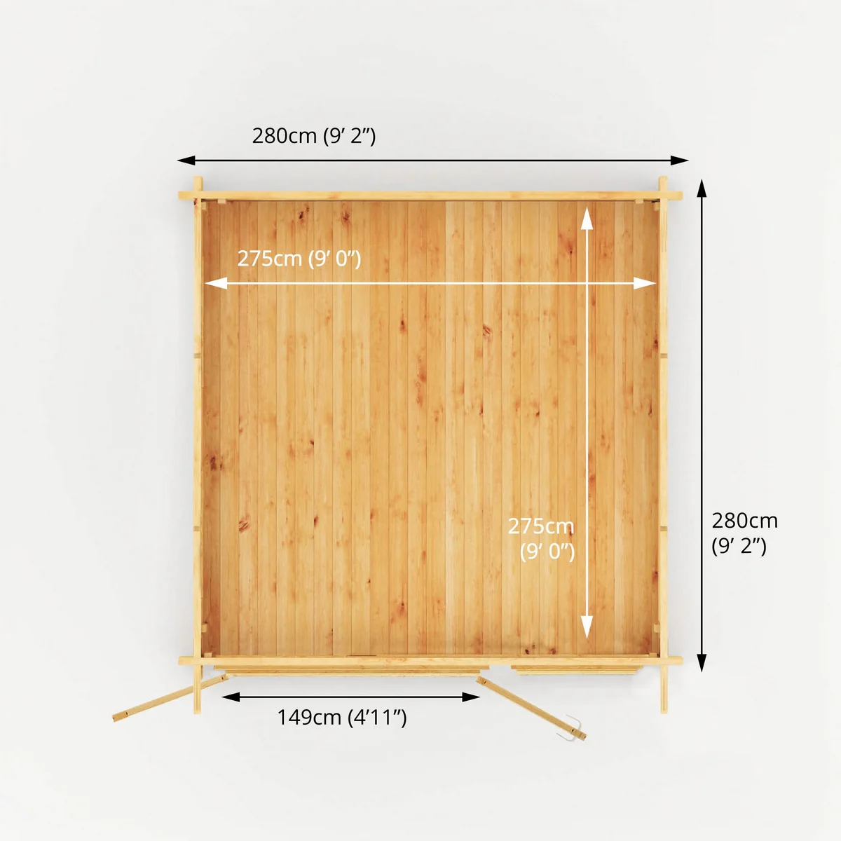 Mercia Elite 10' 11" x 9' 11" Pent Log Cabin - Premium 28mm Cladding Loglap - Image 12