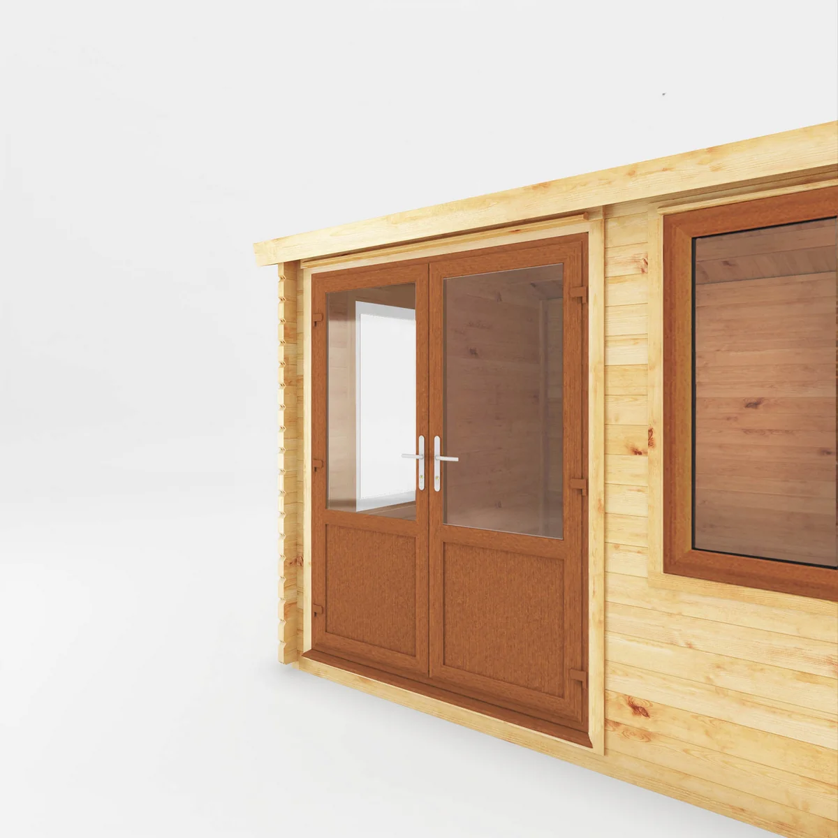 Mercia Elite 10' 3" x 13' 7" Apex Log Cabin - Premium 44mm Cladding Loglap - Brown UPVC - Image 3