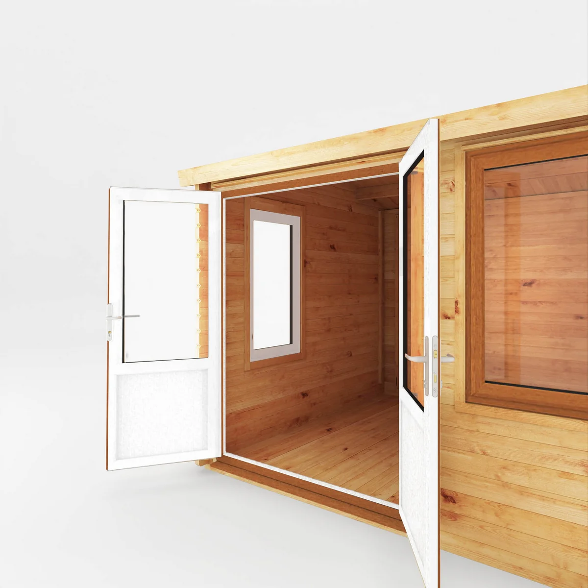 Mercia Elite 10' 3" x 13' 7" Apex Log Cabin - Premium 44mm Cladding Loglap - Brown UPVC - Image 4