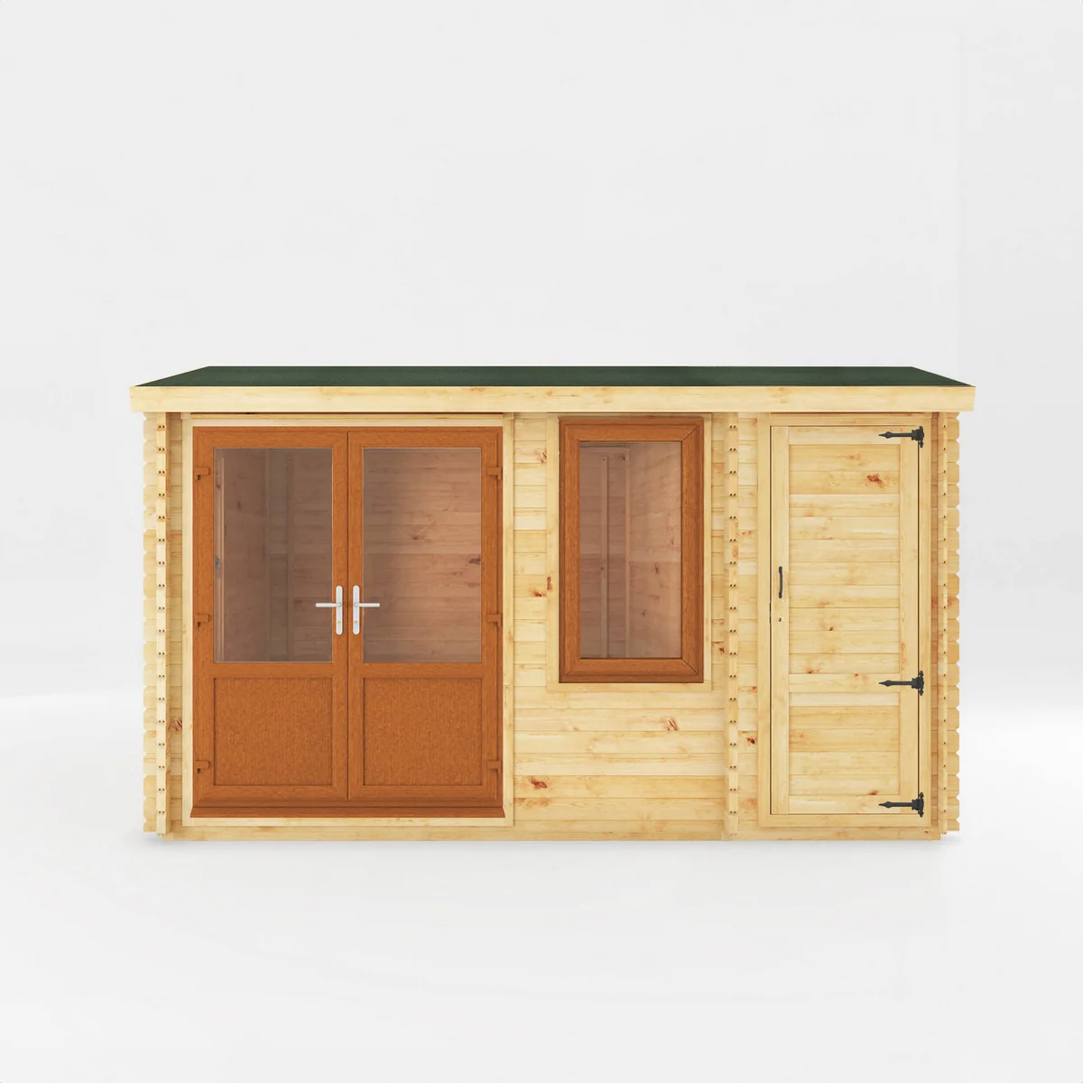 Mercia Elite 10' 3" x 13' 7" Apex Log Cabin - Premium 44mm Cladding Loglap - Brown UPVC - Image 5
