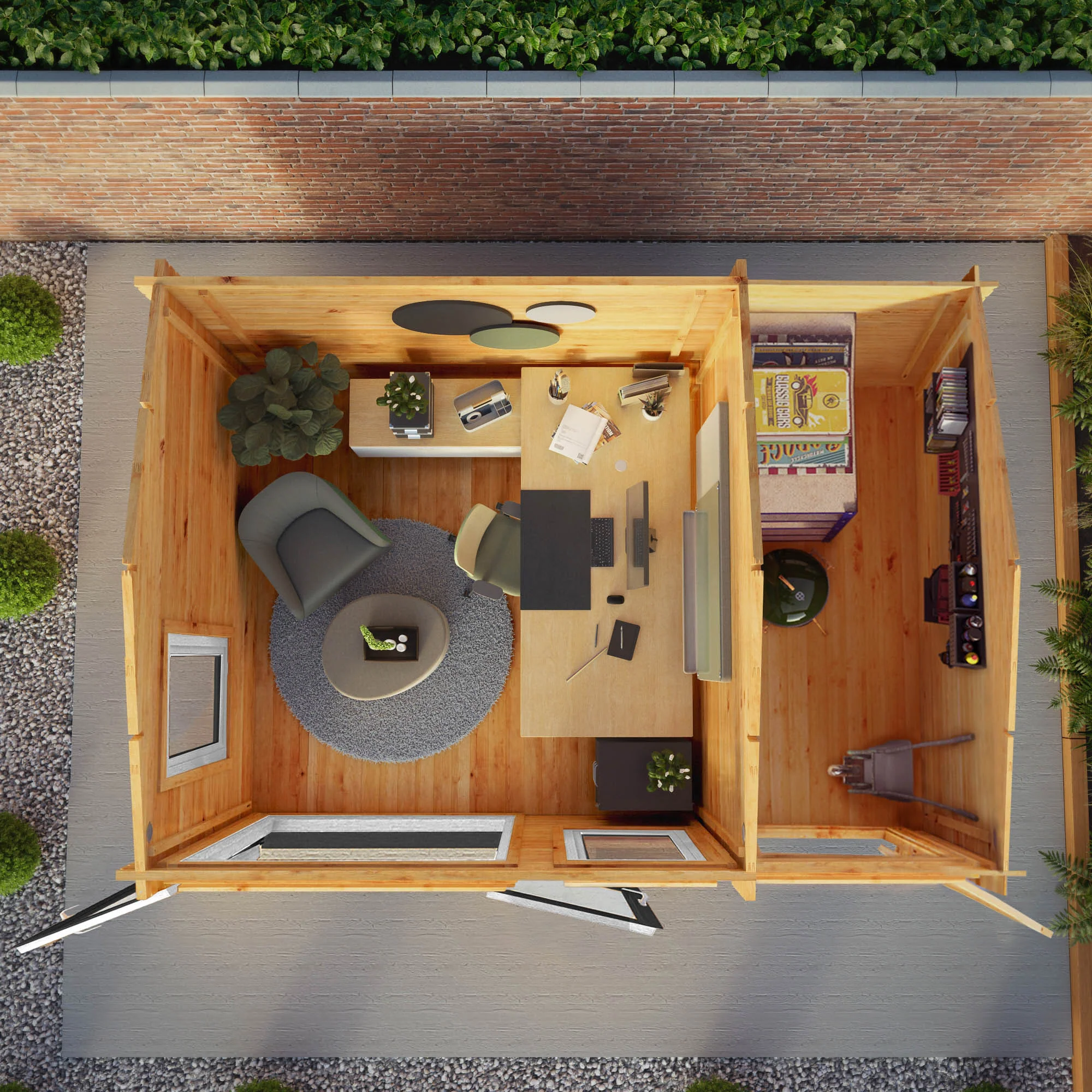 Mercia Elite 10' 3" x 13' 7" Apex Log Cabin - Premium 44mm Cladding Loglap - Grey UPVC - Image 3