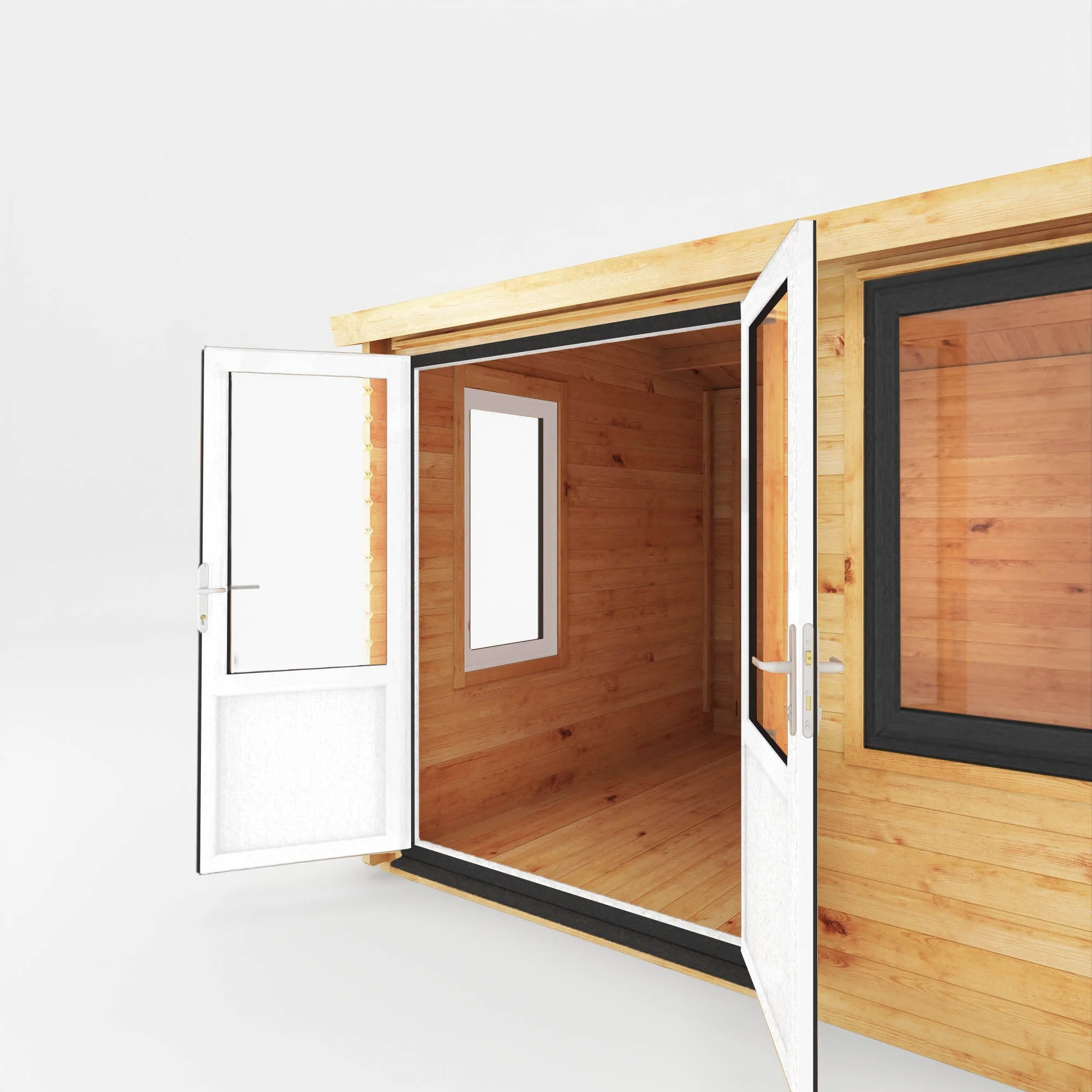 Mercia Elite 10' 3" x 13' 7" Apex Log Cabin - Premium 44mm Cladding Loglap - Grey UPVC - Image 8