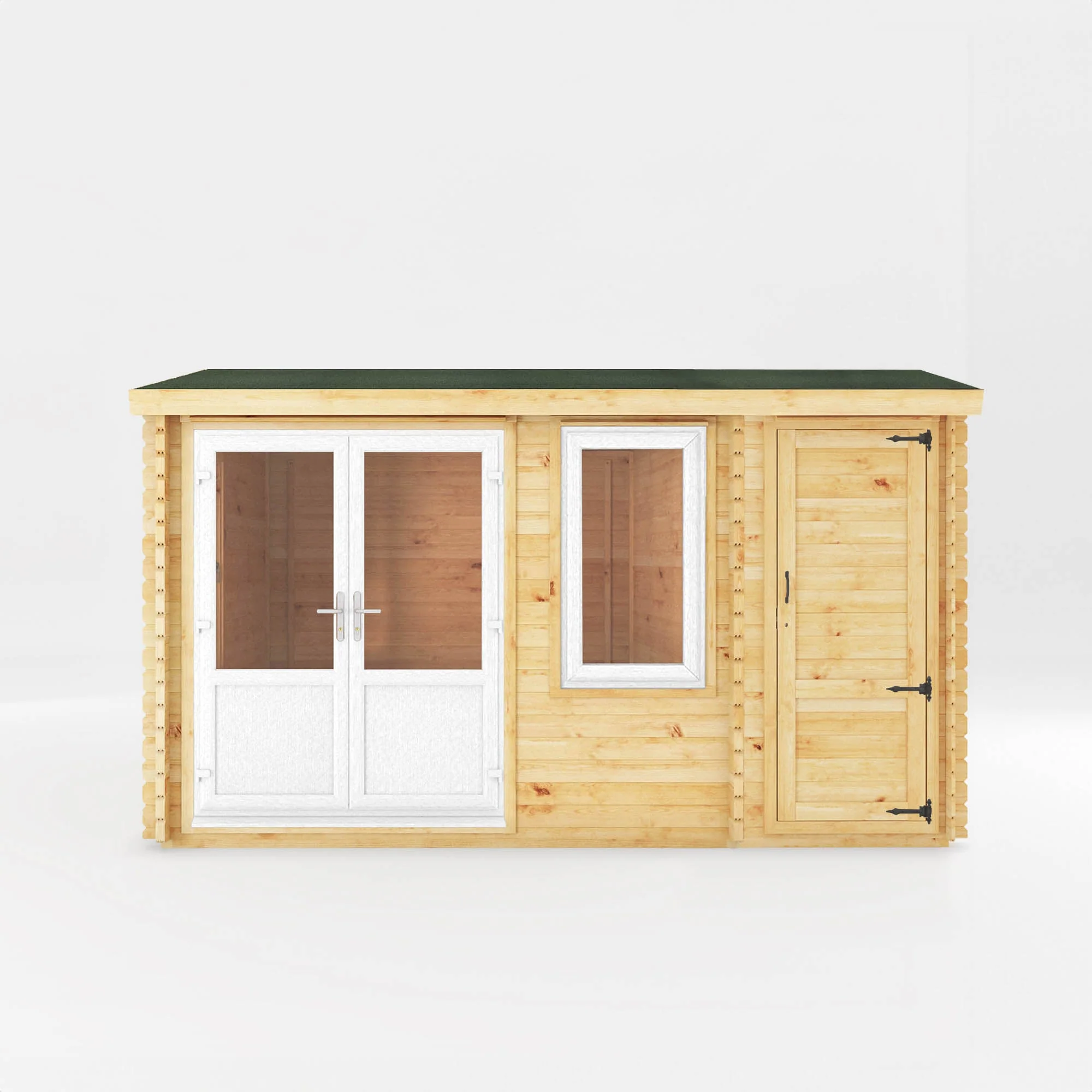 Mercia Elite 10' 3" x 13' 7" Apex Log Cabin - Premium 44mm Cladding Loglap - White UPVC - Image 11