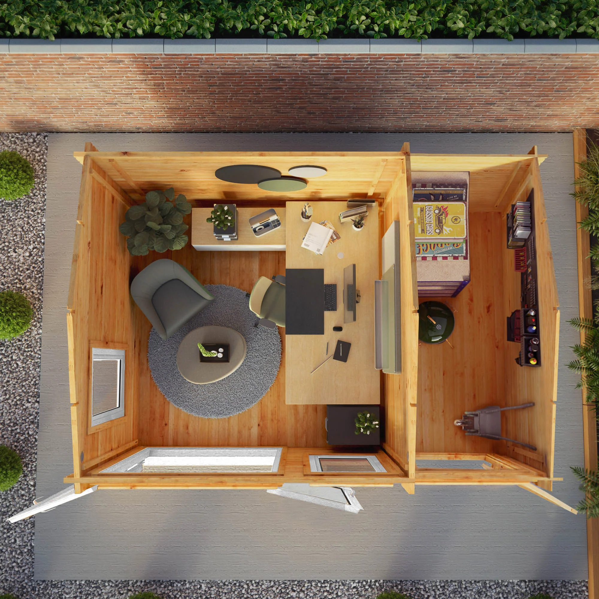 Mercia Elite 10' 3" x 13' 7" Apex Log Cabin - Premium 44mm Cladding Loglap - White UPVC - Image 3