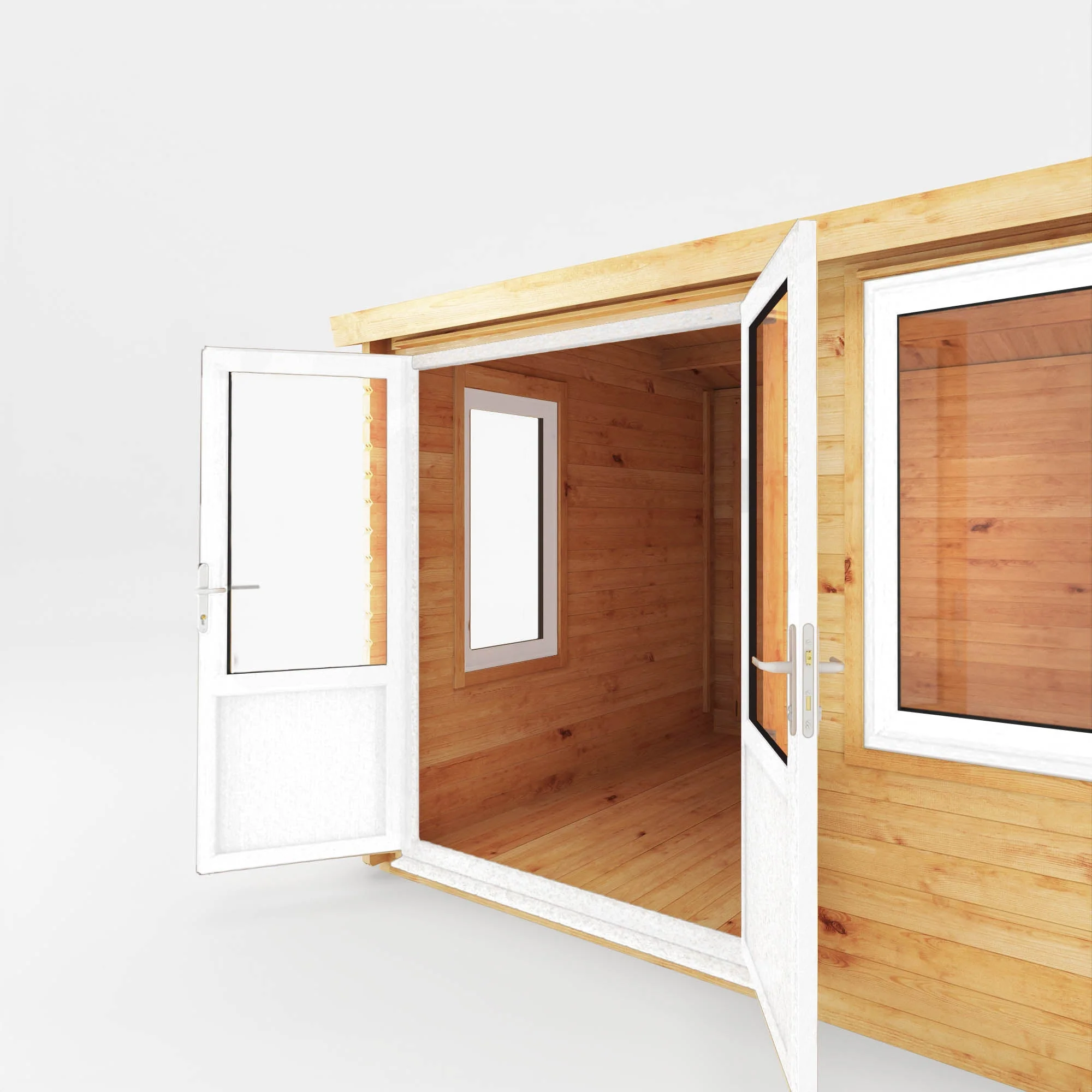 Mercia Elite 10' 3" x 13' 7" Apex Log Cabin - Premium 44mm Cladding Loglap - White UPVC - Image 7