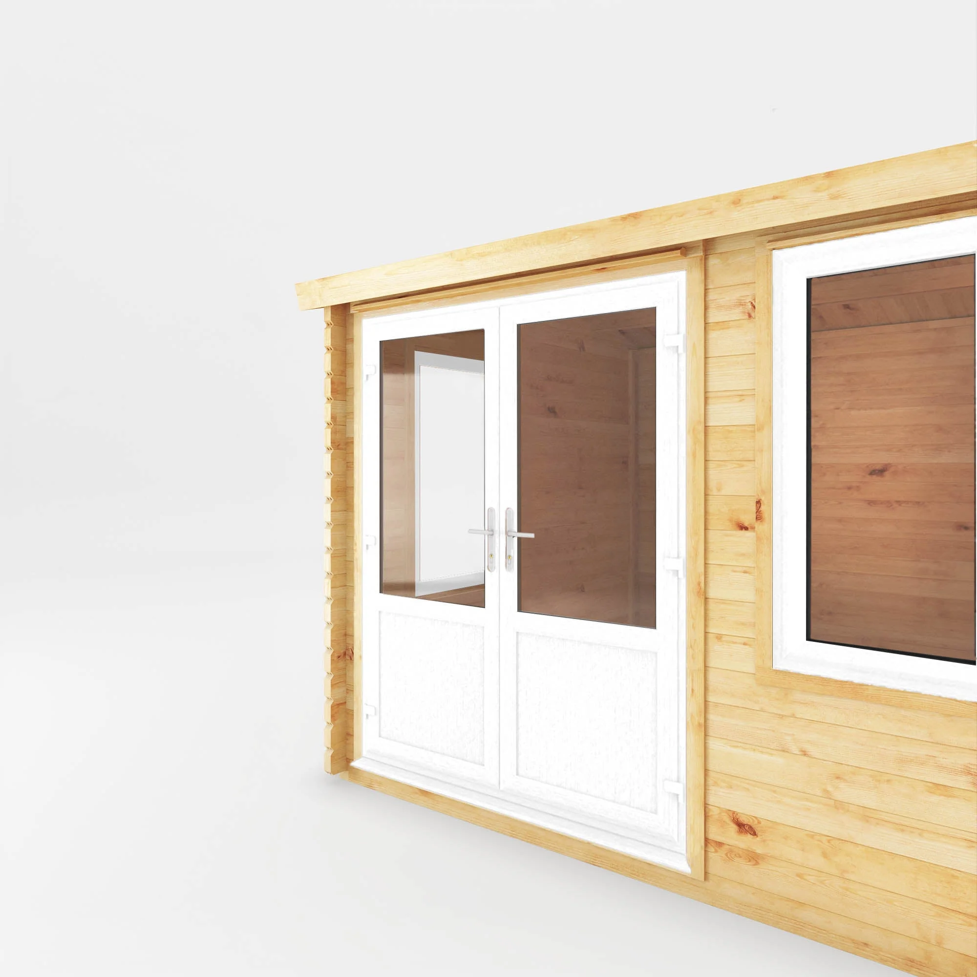Mercia Elite 10' 3" x 13' 7" Apex Log Cabin - Premium 44mm Cladding Loglap - White UPVC - Image 8