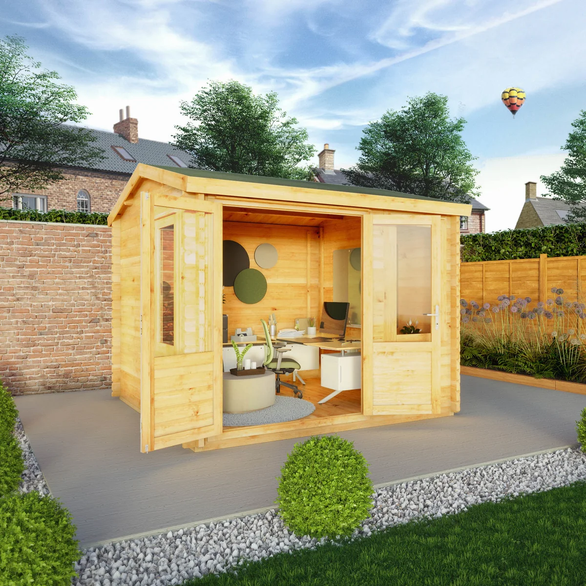 Mercia Elite 10' 3" x 9' 11" Reverse Apex Log Cabin - Premium 28mm Cladding Loglap - Image 7