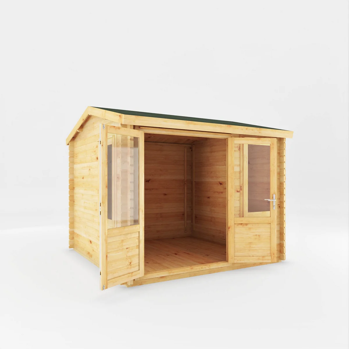 Mercia Elite 10' 3" x 9' 11" Reverse Apex Log Cabin - Premium 28mm Cladding Loglap - Image 9