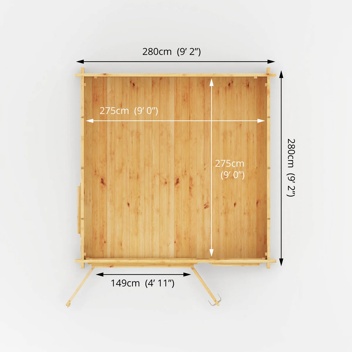 Mercia Elite 10' 3" x 9' 11" Reverse Apex Log Cabin - Premium 34mm Cladding Loglap - Image 13