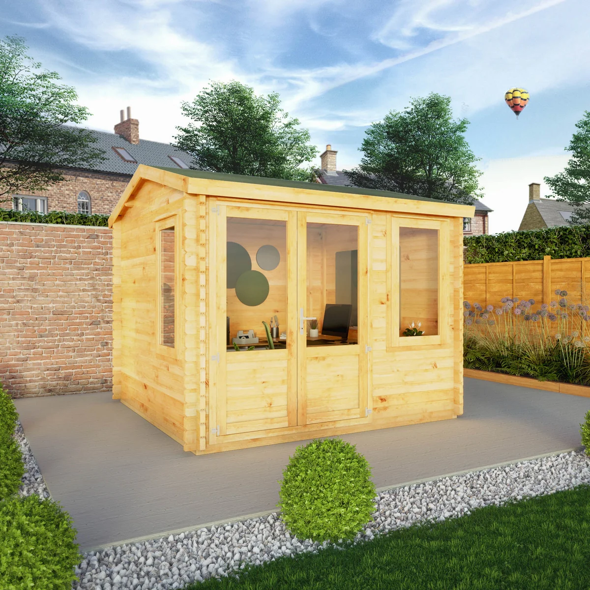 Mercia Elite 10' 3" x 9' 11" Reverse Apex Log Cabin - Premium 34mm Cladding Loglap - Image 3