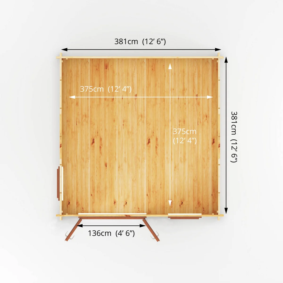 Mercia Elite 13' 6" x 13' 2" Apex Log Cabin - Premium 44mm Cladding Loglap - Brown UPVC - Image 9
