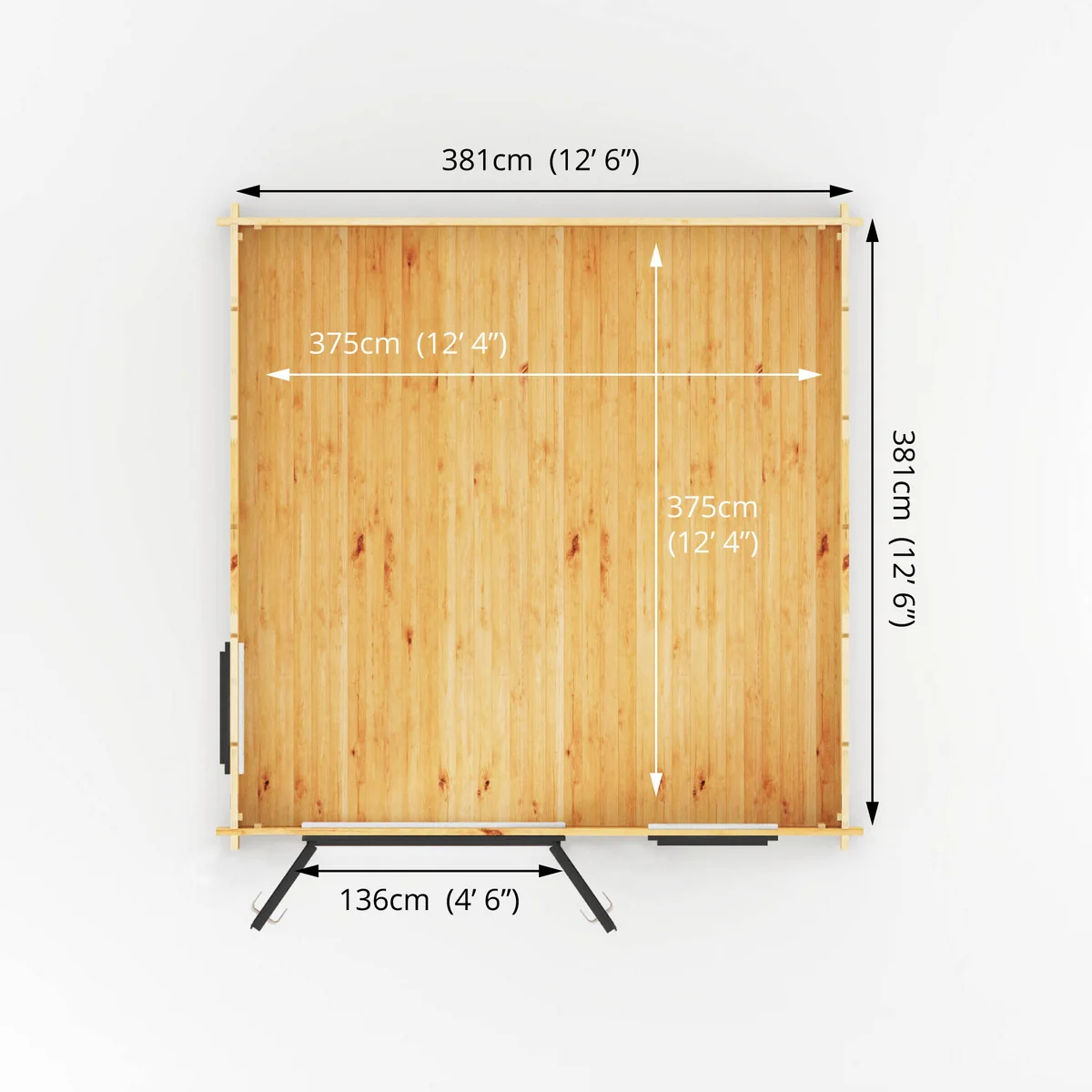 Mercia Elite 13' 6" x 13' 2" Apex Log Cabin - Premium 44mm Cladding Loglap - Grey UPVC - Image 9