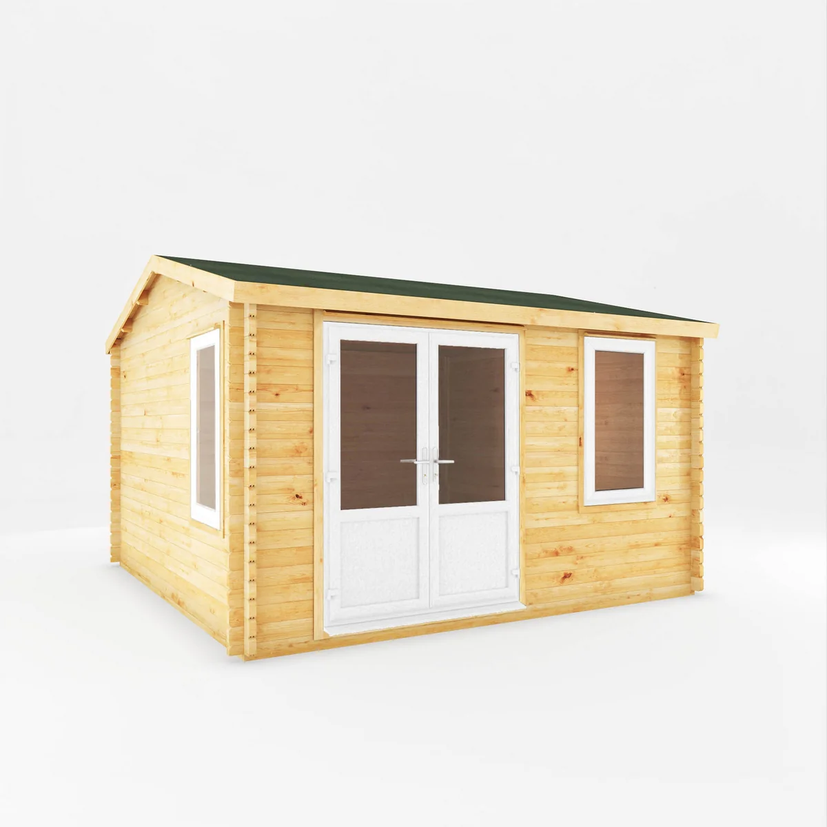 Mercia Elite 13' 6" x 13' 2" Apex Log Cabin - Premium 44mm Cladding Loglap - White UPVC - Image 6